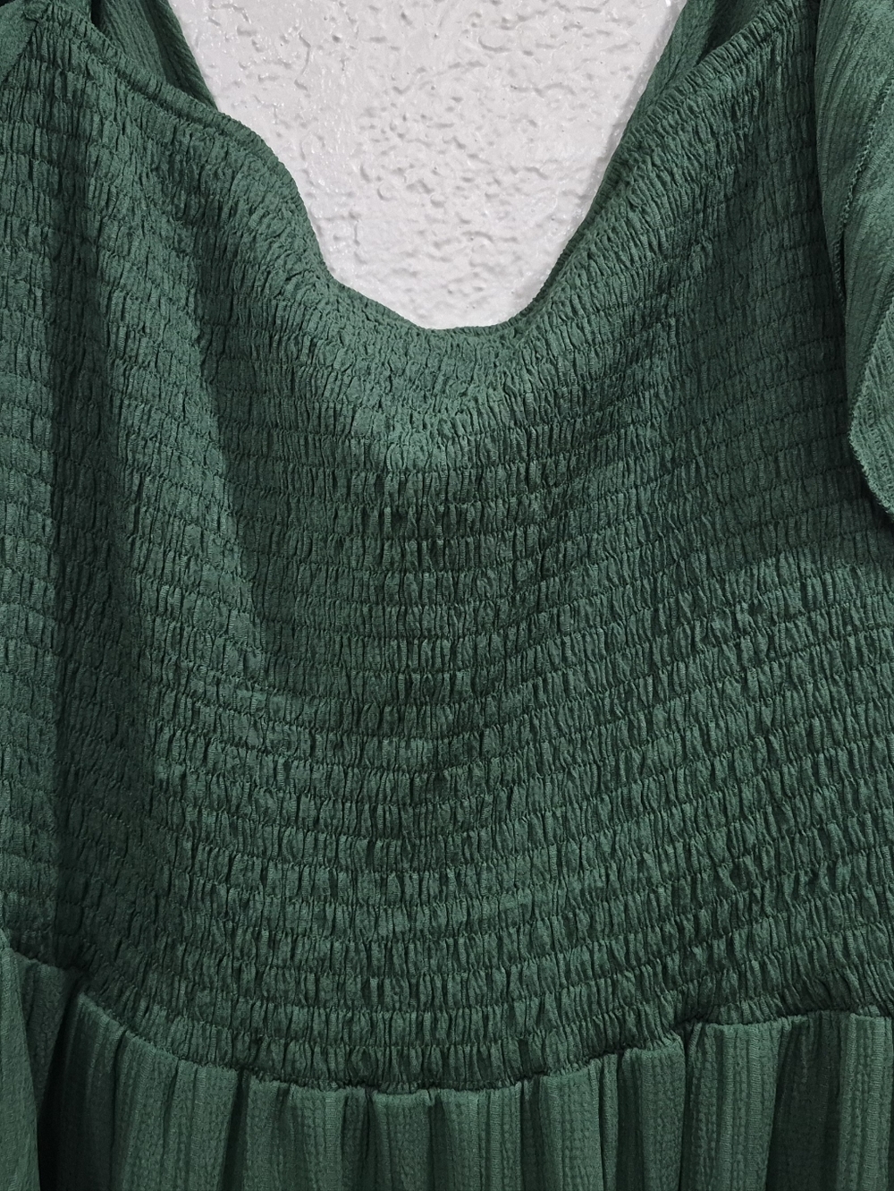 Shomchic Emerald Green Ruffle Midi Dress Plus Size 4X Smocked Back Wedding - Picture 6 of 8
